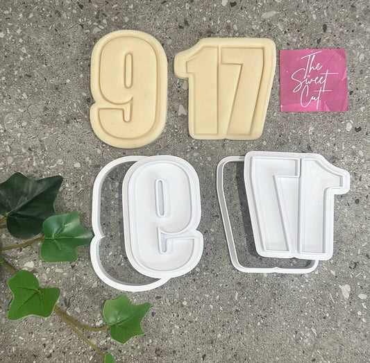 Numbers with outline stamp and cutters