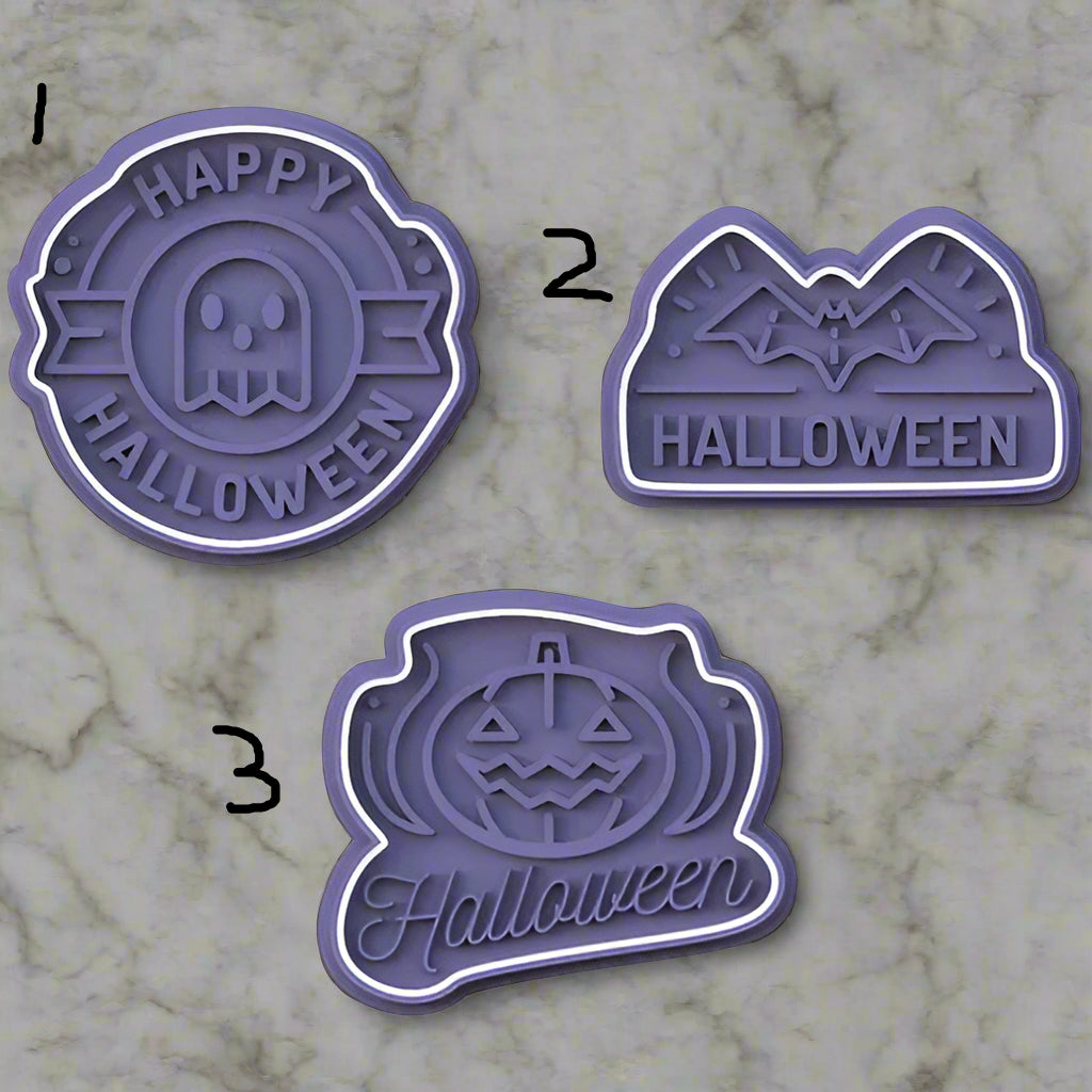 Halloween text stamp and cutters