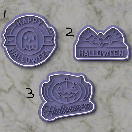 Halloween text stamp and cutters